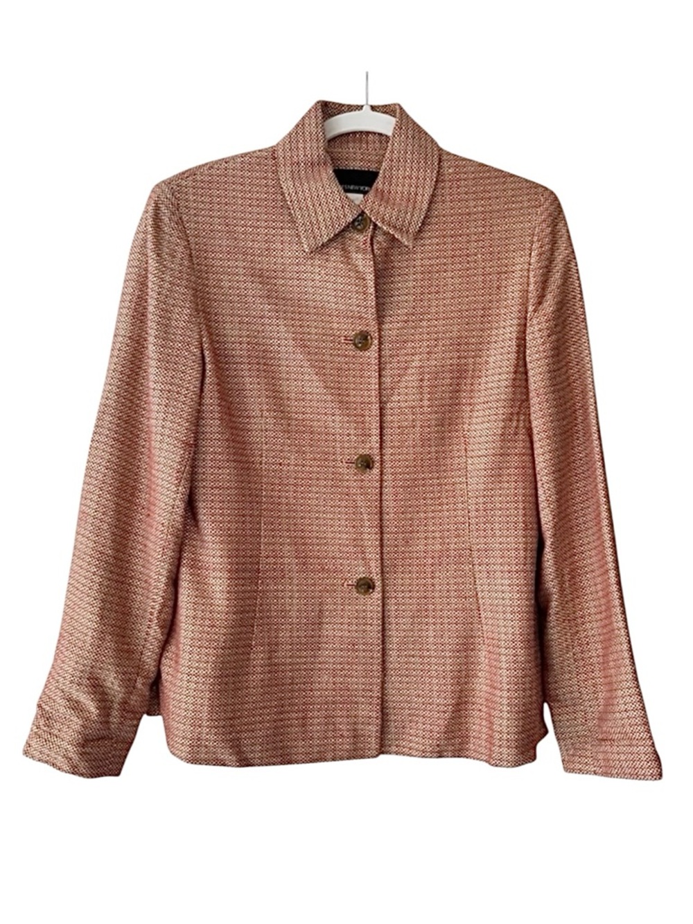 Jones New York Women's Red and Cream Tweed Blazer